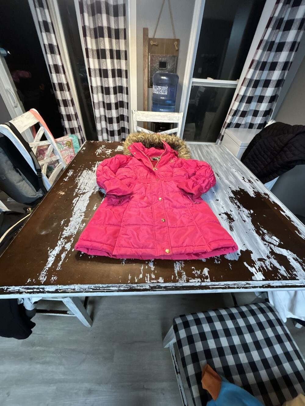 Baby Phat Girls Pink Quilted Puffer Winter Coat with Faux Fur Hood 14/16